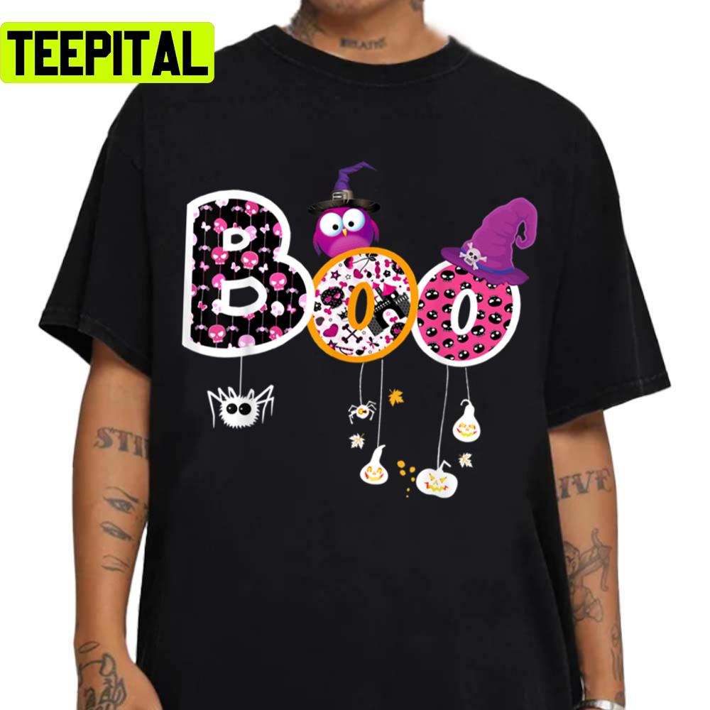 Typography Boo Halloween Costume Spiders Unisex Sweatshirt Typography Boo Halloween Costume Spiders Unisex Sweatshirt