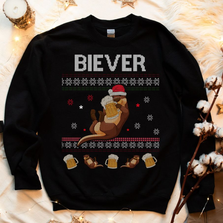 Ugly Biever Bieber Christmas Sweatshirt Ugly Biever Bieber Christmas Sweatshirt