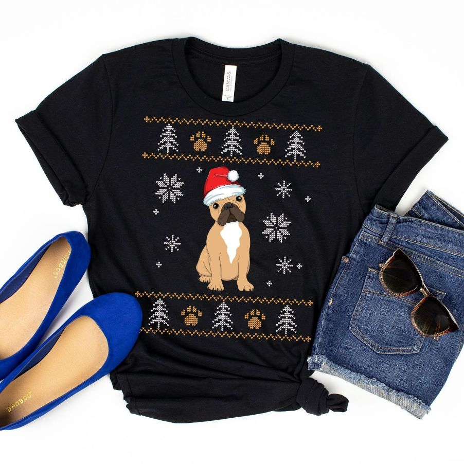 Ugly Christmas French Bulldog T-Shirt Ugly Christmas French Bulldog T-Shirt