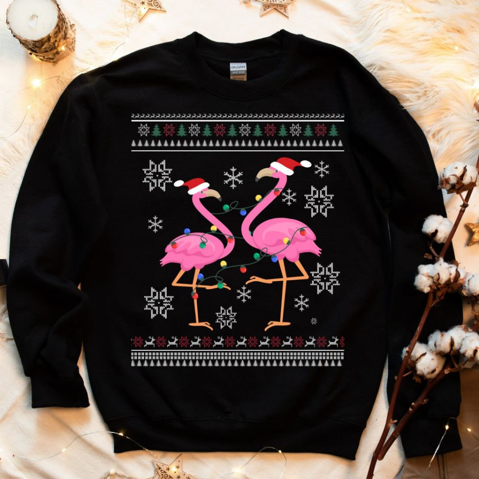 Ugly Flamingo Christmas Sweatshirt Ugly Flamingo Christmas Sweatshirt