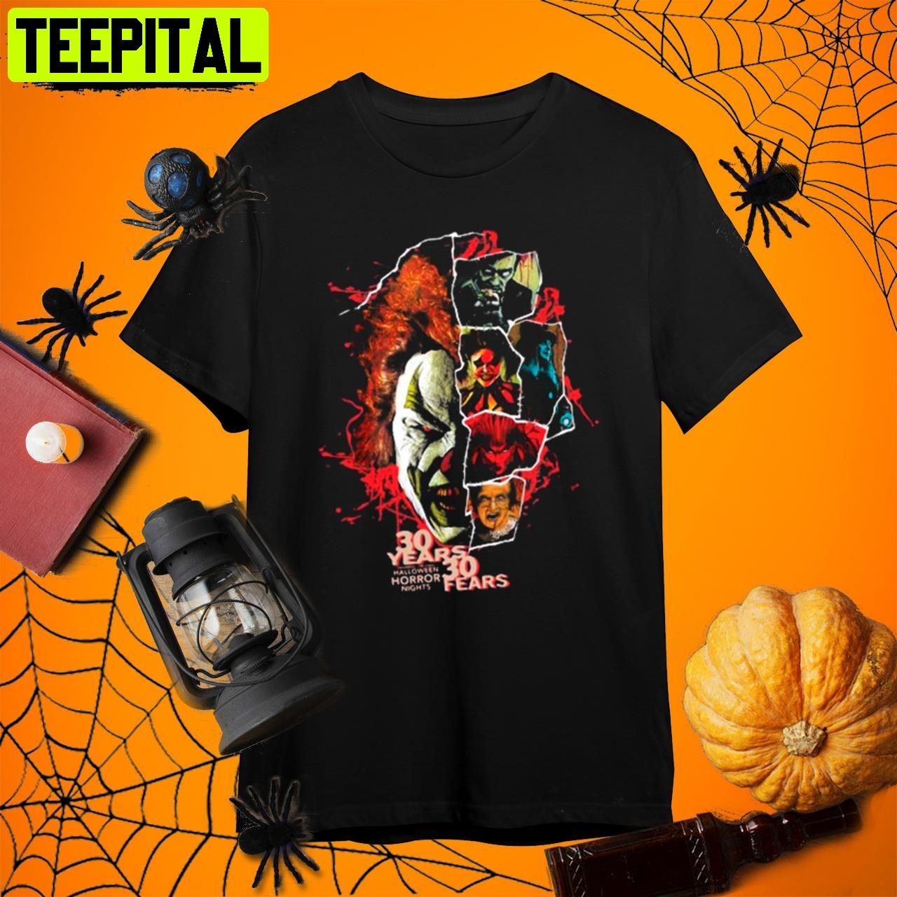 Universal Orlando Halloween Horror Nights 30 Years 30 Fears Retro Art Unisex T-Shirt Universal Orlando Halloween Horror Nights 30 Years 30 Fears Retro Art Unisex T-Shirt