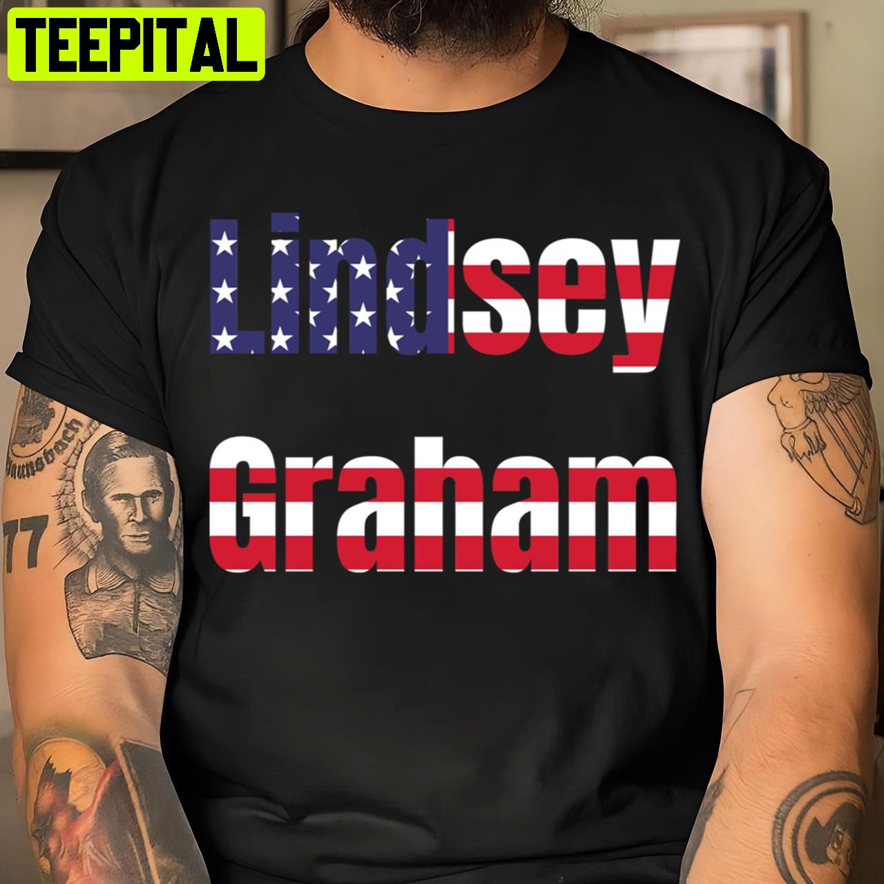 Usa Flag Lindsey Graham Retro Art Unisex T-Shirt Usa Flag Lindsey Graham Retro Art Unisex T-Shirt