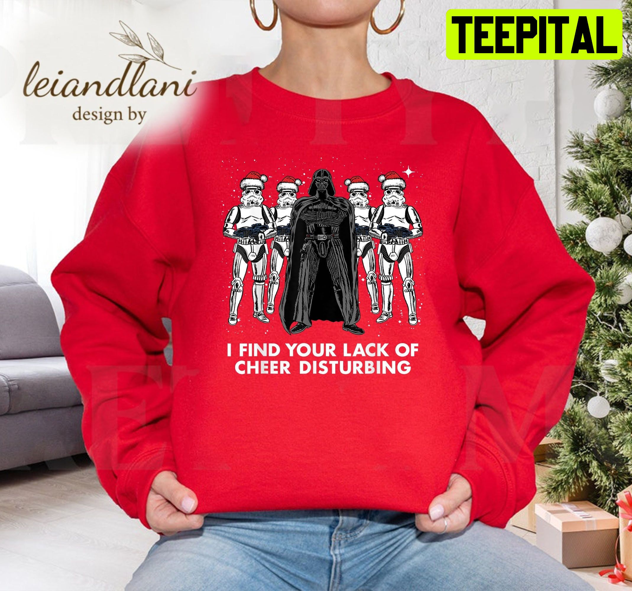 Vader Trooper Lack Cheer Graphic Storm Trooper Darth Vader Santa Star Wars Sweatshirt Vader Trooper Lack Cheer Graphic Storm Trooper Darth Vader Santa Star Wars Sweatshirt