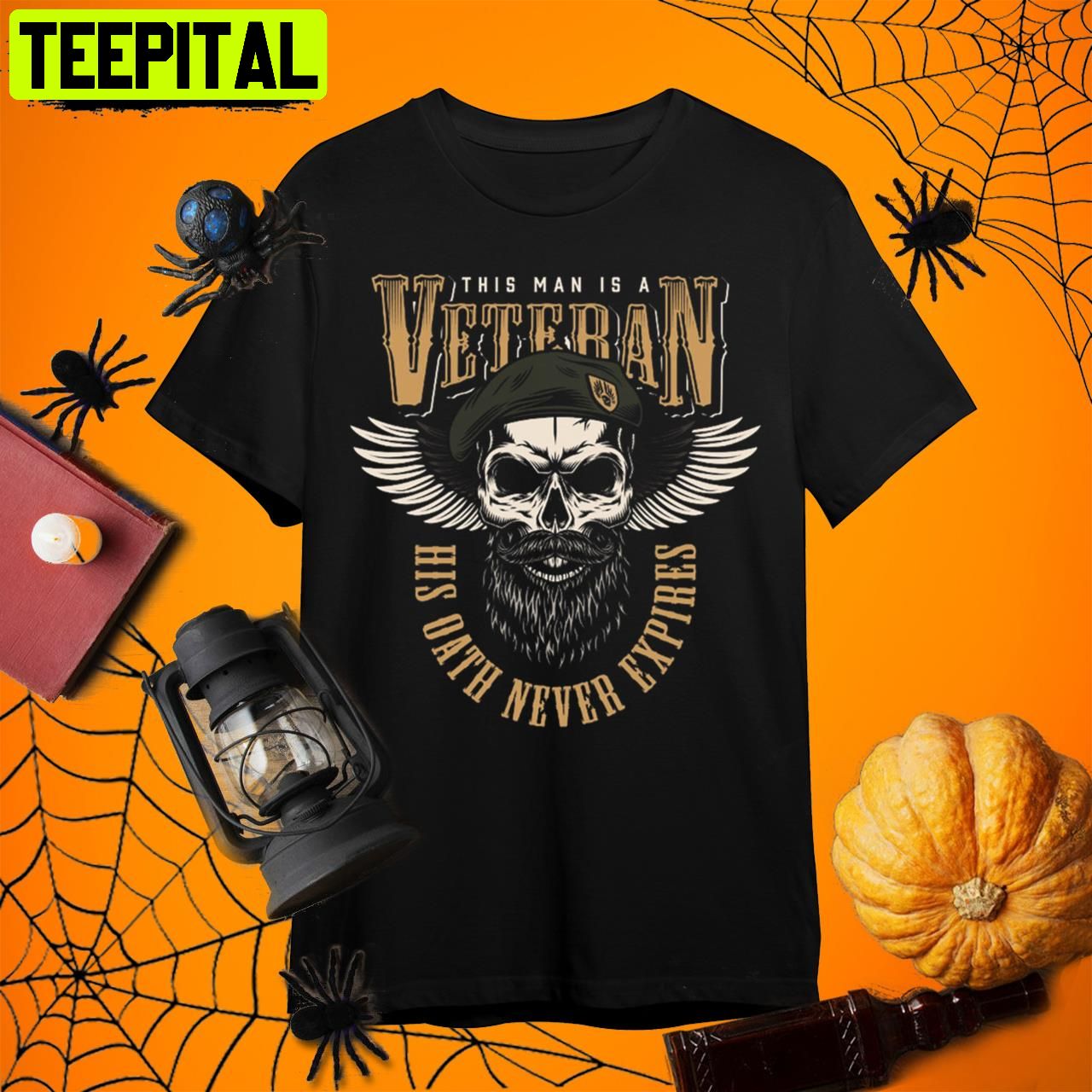 Veteran His Oath Never Expires Halloween Retro Art Unisex T-Shirt Veteran His Oath Never Expires Halloween Retro Art Unisex T-Shirt