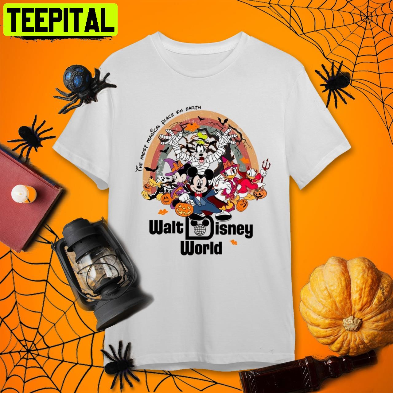 Walt Disney World Halloween Magic Kingdom Disney Halloween Retro Art Unisex T-Shirt Walt Disney World Halloween Magic Kingdom Disney Halloween Retro Art Unisex T-Shirt