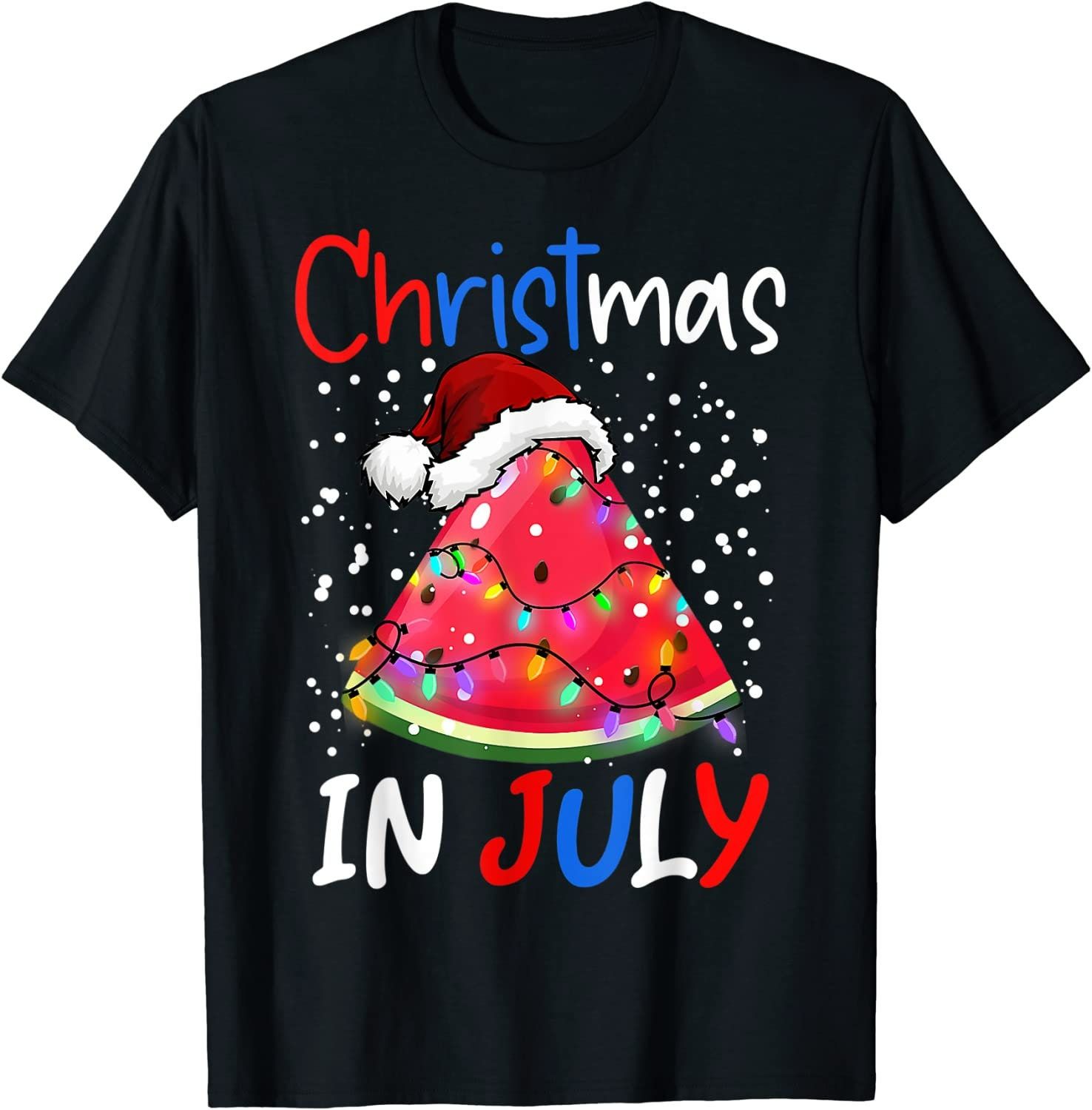 Watermelon Christmas Tree Christmas In July Boys Girls T-Shirt Watermelon Christmas Tree Christmas In July Boys Girls T-Shirt