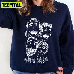 White Lineart Modern Baseball Unisex Sweatshirt