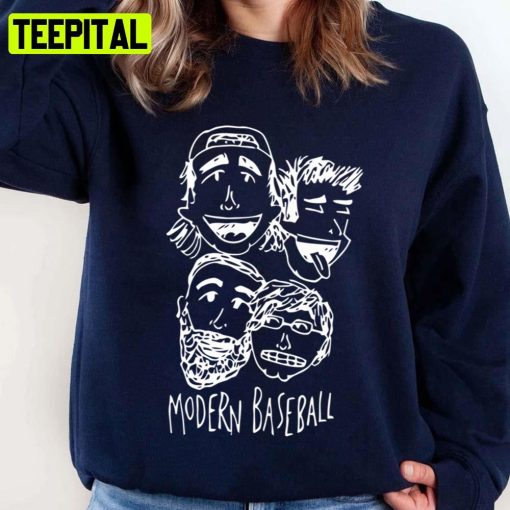 White Lineart Modern Baseball Unisex Sweatshirt