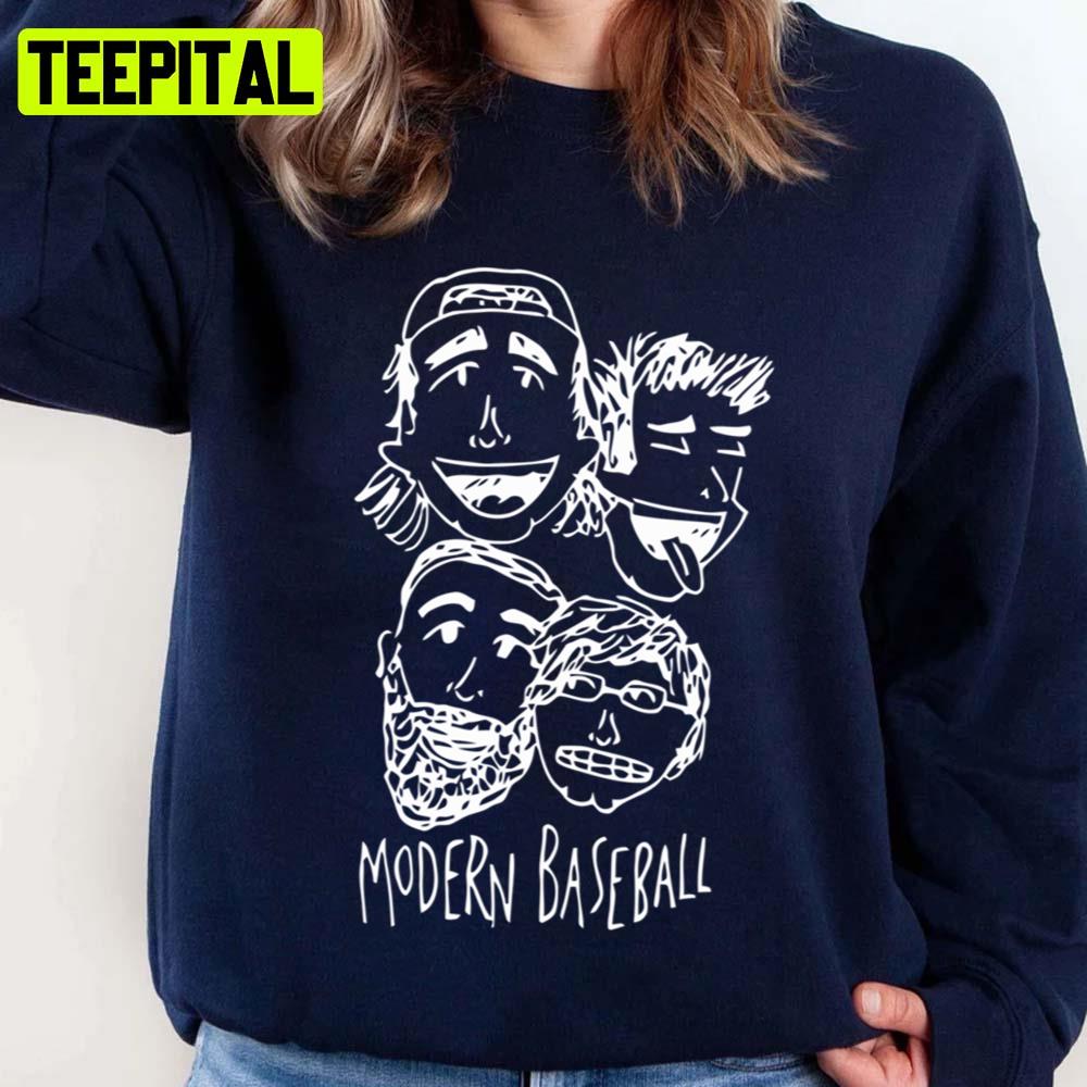 White Lineart Modern Baseball Unisex Sweatshirt White Lineart Modern Baseball Unisex Sweatshirt