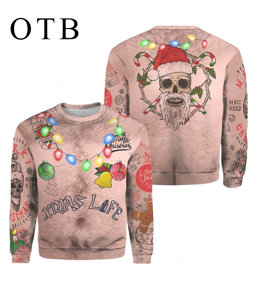 Xmas Life Ugly Christmas Topless 3D Printed Sweater Xmas Life Ugly Christmas Topless 3D Printed Sweater