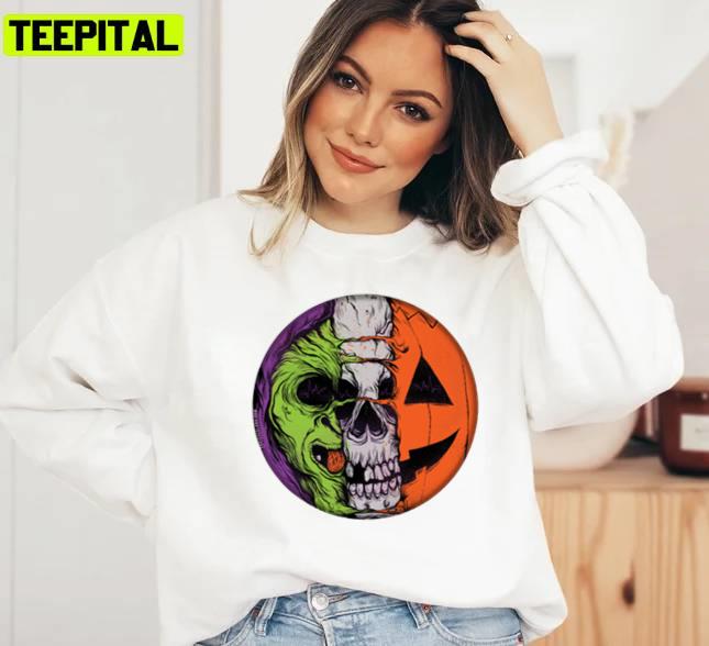 Zombie Skull Silver Shamrock Novelties Pumpkin Unisex Sweatshirt Zombie Skull Silver Shamrock Novelties Pumpkin Unisex Sweatshirt