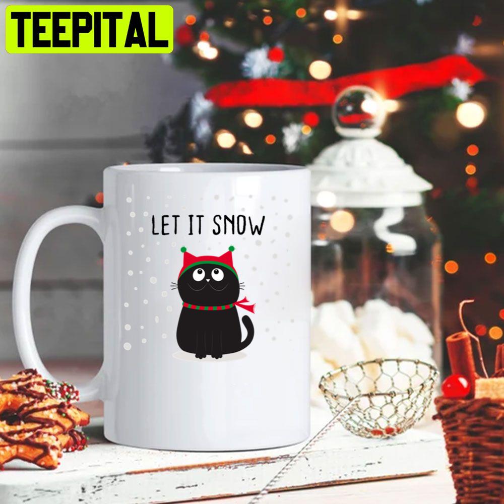 Cute Black Cat Let It Snow Merry Xmas Christmas Trending Unisex Hoodie Cute Black Cat Let It Snow Merry Xmas Christmas Trending Unisex Hoodie