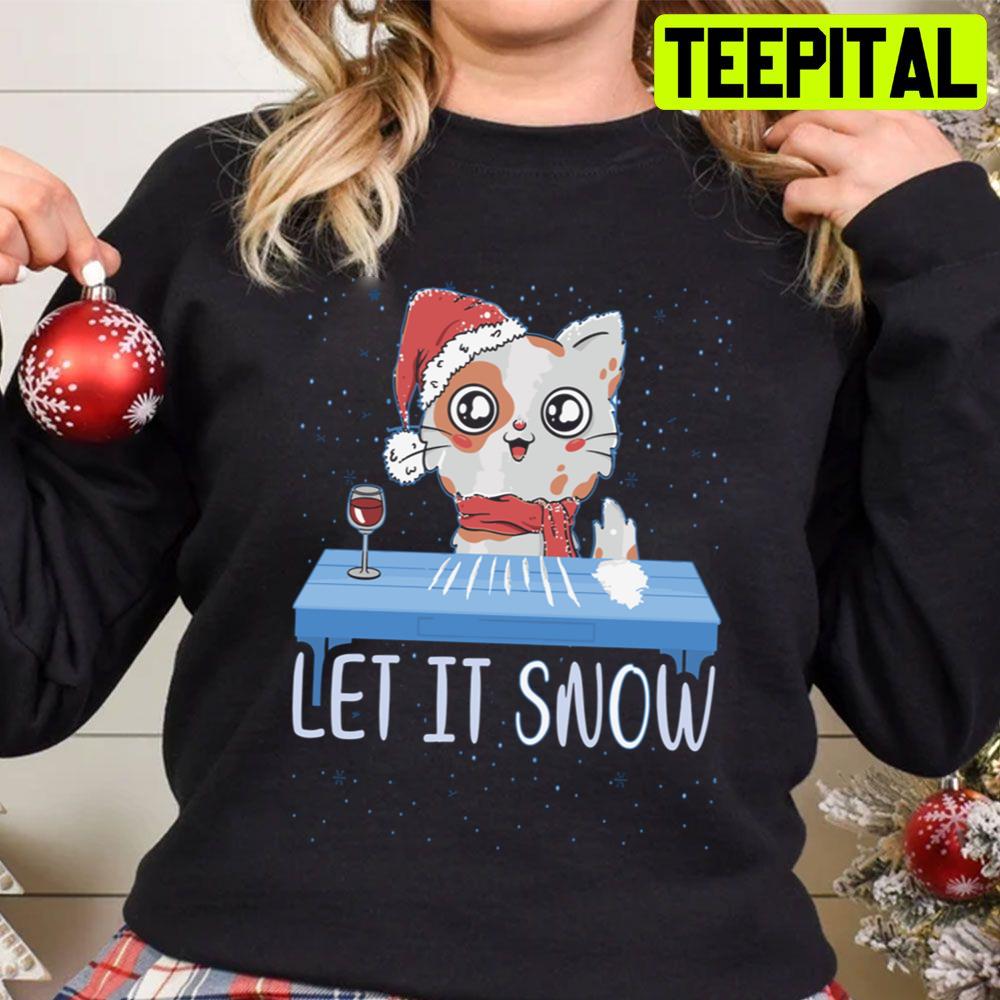 Cute Cat Let It Snow Trending Unisex Sweatshirt Cute Cat Let It Snow Trending Unisex Sweatshirt