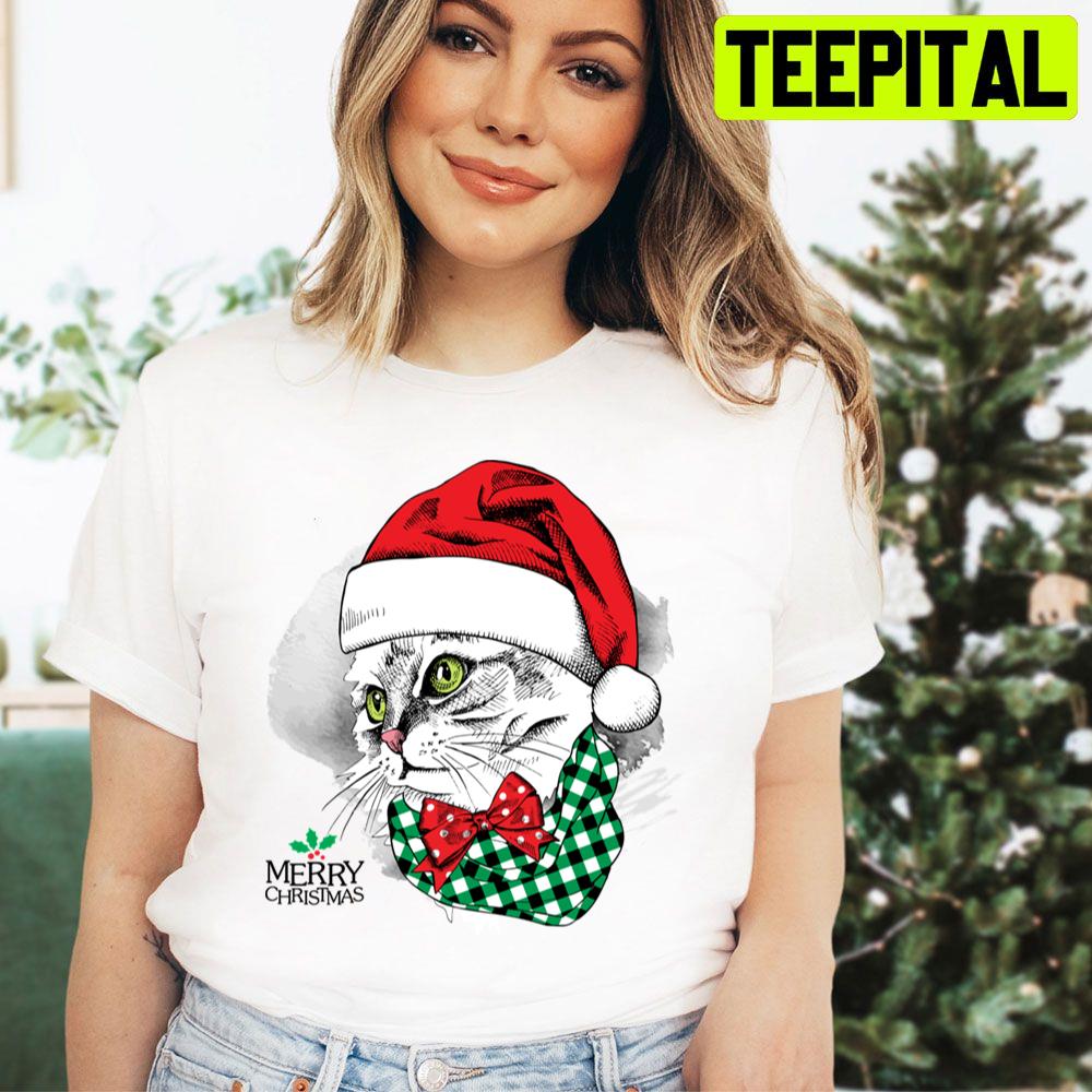 Cute Cat Merry Christmas Trending Unisex Hoodie Cute Cat Merry Christmas Trending Unisex Hoodie