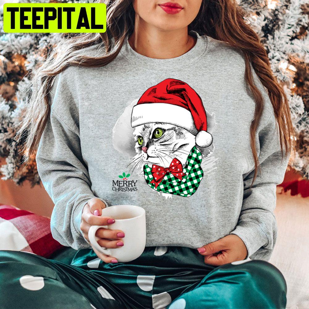 Cute Cat Merry Christmas Trending Unisex Hoodie Cute Cat Merry Christmas Trending Unisex Hoodie