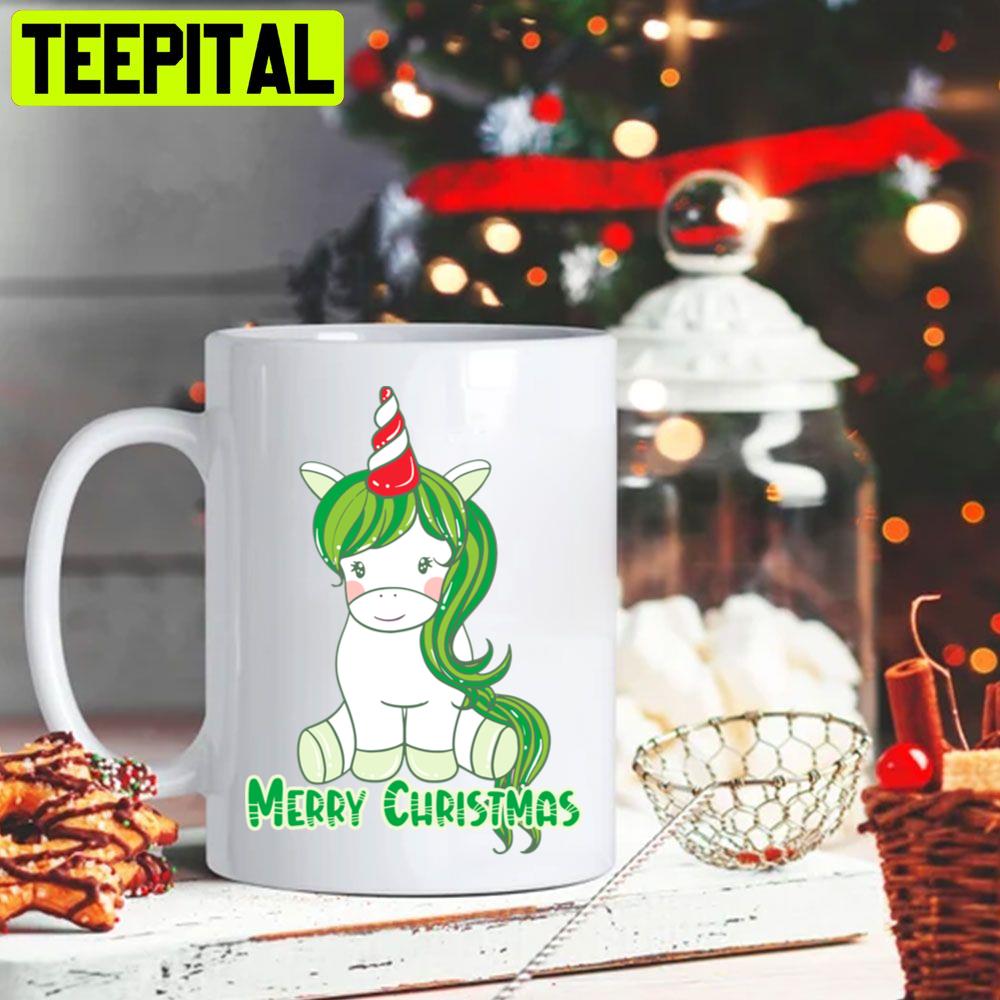Merry Christmas Green Unicorn Trending Unisex Hoodie Merry Christmas Green Unicorn Trending Unisex Hoodie