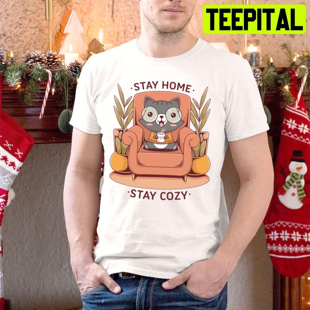 Stay Home Stay Cozy Cute Cat Fall Season Trending Unisex Hoodie Stay Home Stay Cozy Cute Cat Fall Season Trending Unisex Hoodie
