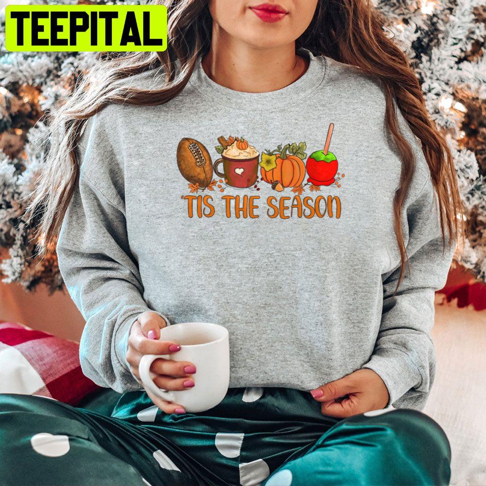 Tis The Season Pumpkin Leaf Latte Fall Thanksgiving Football Trending Unisex Hoodie Tis The Season Pumpkin Leaf Latte Fall Thanksgiving Football Trending Unisex Hoodie