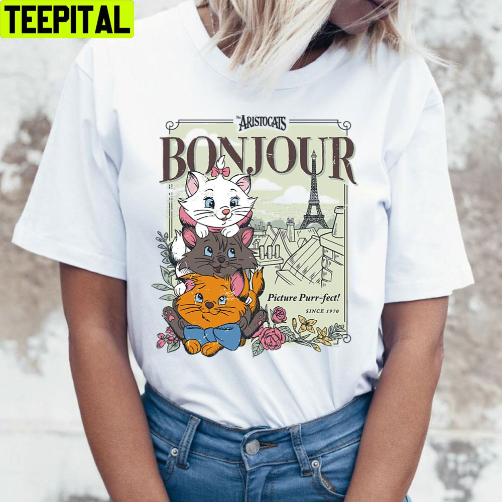 Bonjour The Aristocats Trending Unisex T-Shirt Bonjour The Aristocats Trending Unisex T-Shirt