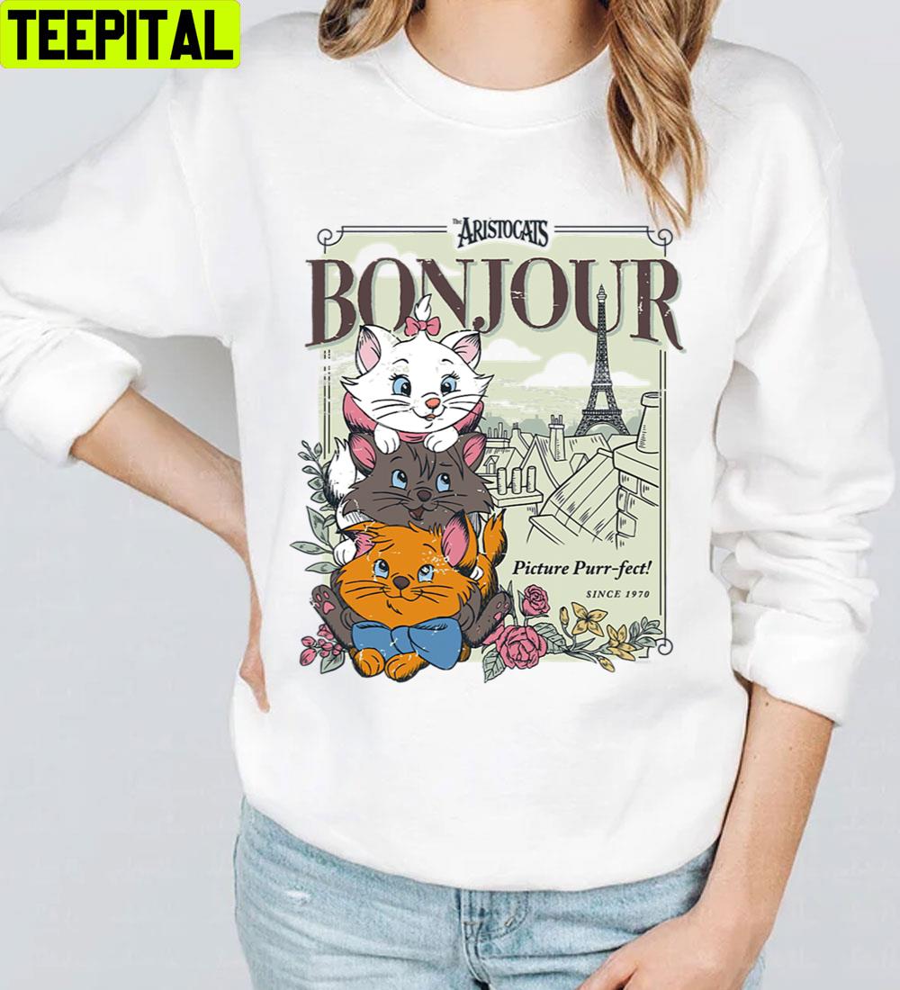 Bonjour The Aristocats Trending Unisex T-Shirt Bonjour The Aristocats Trending Unisex T-Shirt