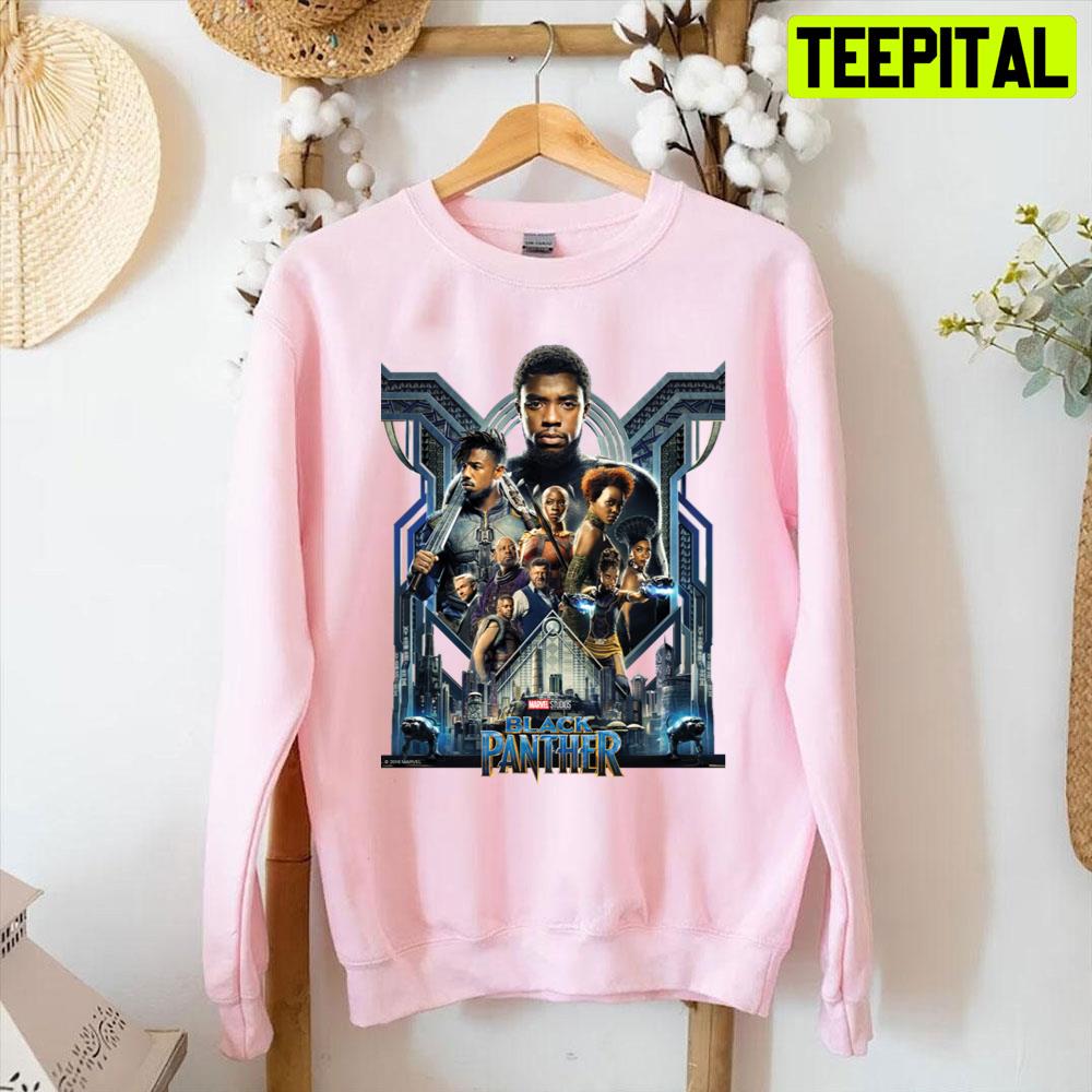 Black Panther Characters Over Wakanda Unisex T-Shirt Black Panther Characters Over Wakanda Unisex T-Shirt