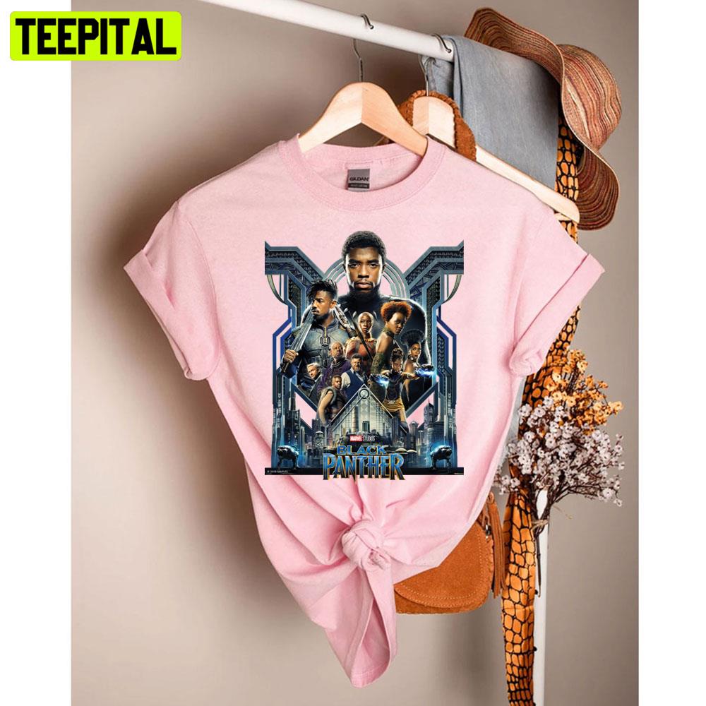 Black Panther Characters Over Wakanda Unisex T-Shirt Black Panther Characters Over Wakanda Unisex T-Shirt