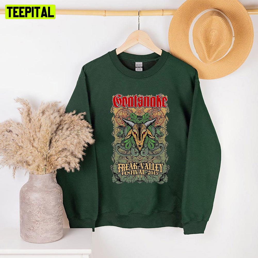Freak Valley Festival 2015 Devil Goat Graphic Goat Snake Unisex Sweatshirt Freak Valley Festival 2015 Devil Goat Graphic Goat Snake Unisex Sweatshirt
