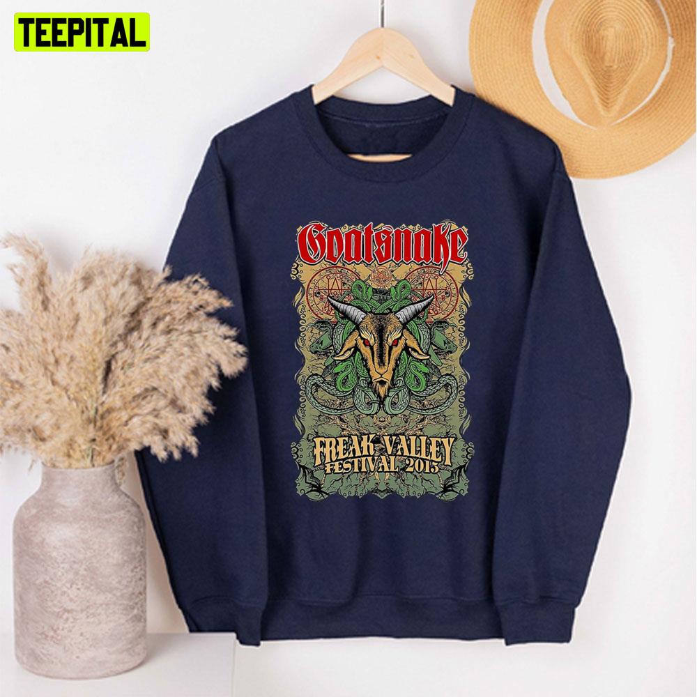 Freak Valley Festival 2015 Devil Goat Graphic Goat Snake Unisex Sweatshirt Freak Valley Festival 2015 Devil Goat Graphic Goat Snake Unisex Sweatshirt