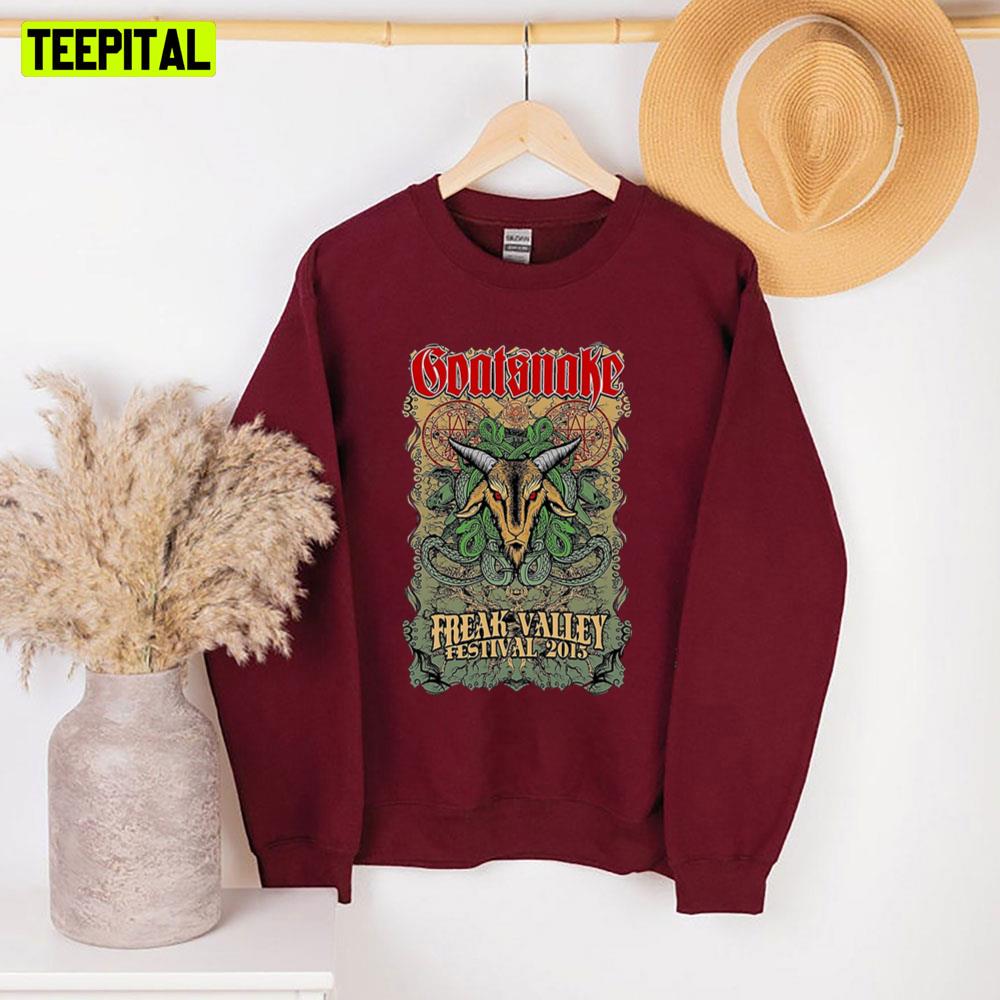 Freak Valley Festival 2015 Devil Goat Graphic Goat Snake Unisex Sweatshirt Freak Valley Festival 2015 Devil Goat Graphic Goat Snake Unisex Sweatshirt