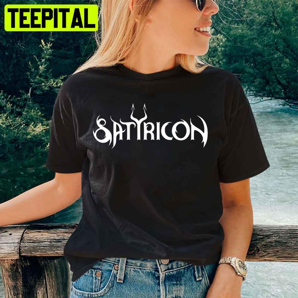 Metal Mania White Logo Satyricon Unisex T-Shirt Metal Mania White Logo Satyricon Unisex T-Shirt