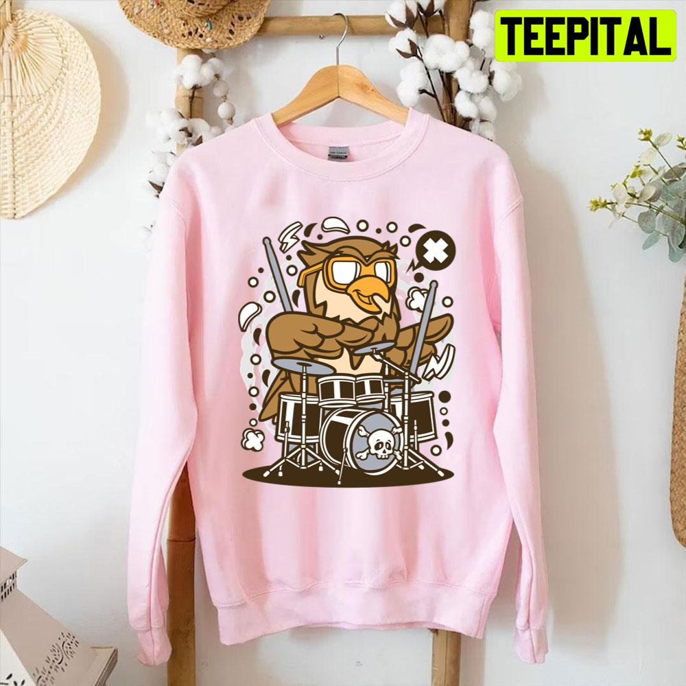 Owl Drummer Unisex T-Shirt Owl Drummer Unisex T-Shirt