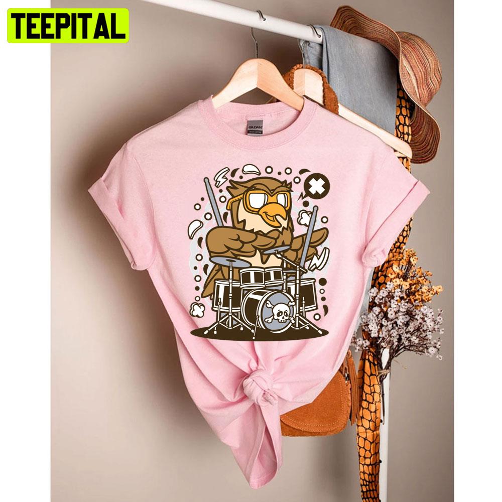 Owl Drummer Unisex T-Shirt Owl Drummer Unisex T-Shirt