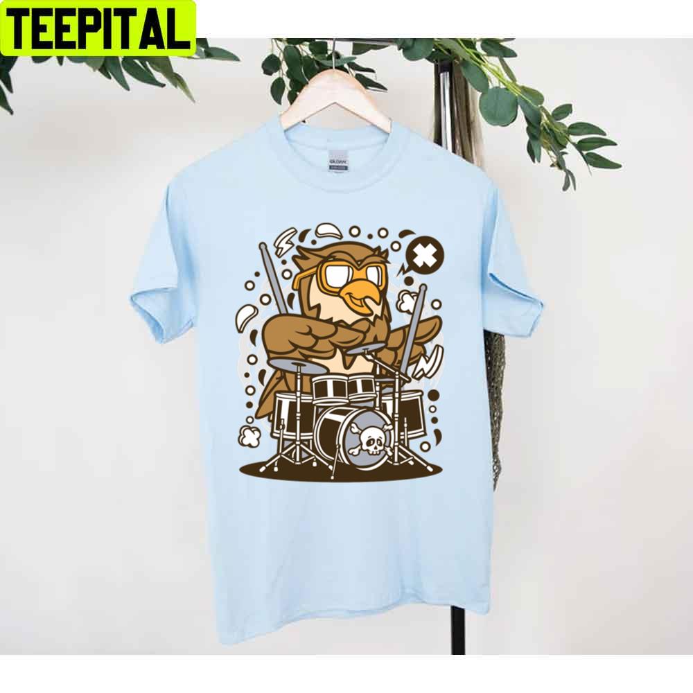 Owl Drummer Unisex T-Shirt Owl Drummer Unisex T-Shirt