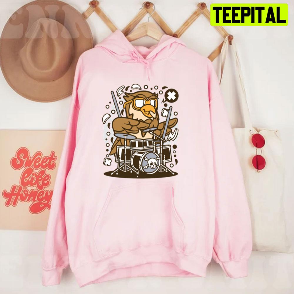 Owl Drummer Unisex T-Shirt Owl Drummer Unisex T-Shirt