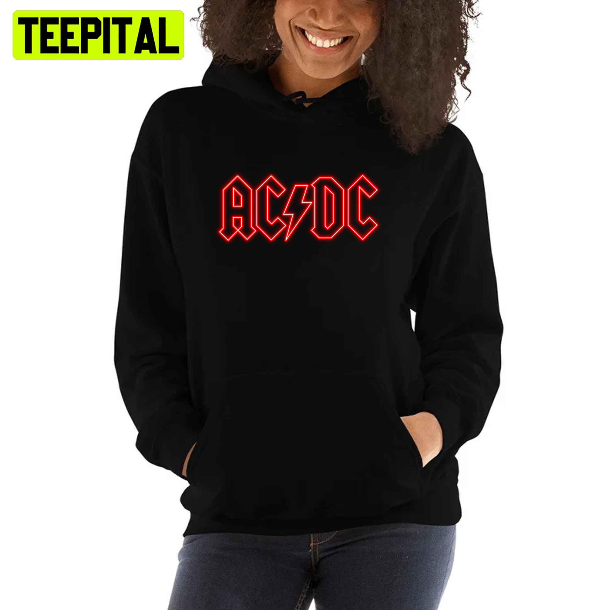 Red Neon Ac Dc Unisex T-Shirt Red Neon Ac Dc Unisex T-Shirt