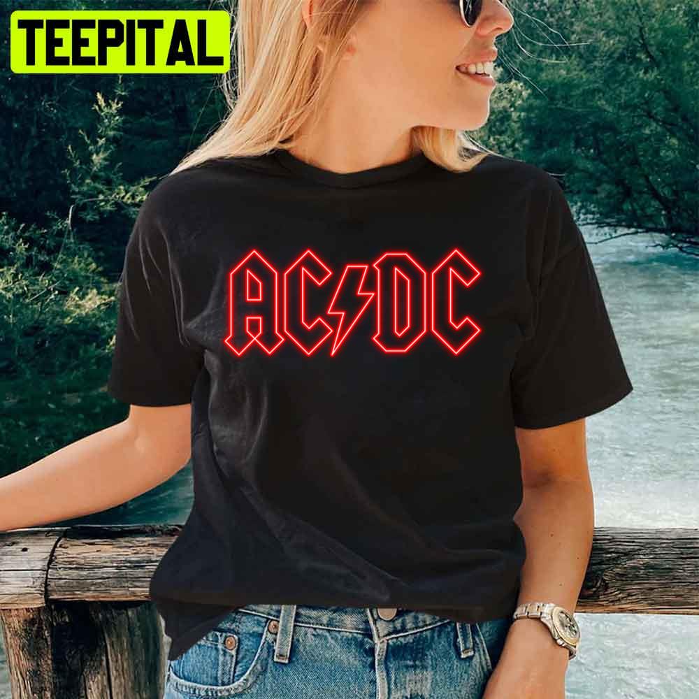 Red Neon Ac Dc Unisex T-Shirt Red Neon Ac Dc Unisex T-Shirt