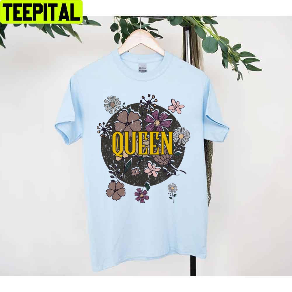 Retro Queen Art Flowers Unisex T-Shirt Retro Queen Art Flowers Unisex T-Shirt