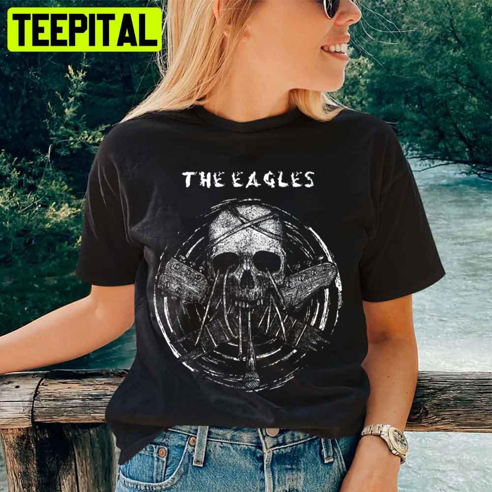 White Art Old Guitar Skull Eagle Unisex T-Shirt White Art Old Guitar Skull Eagle Unisex T-Shirt