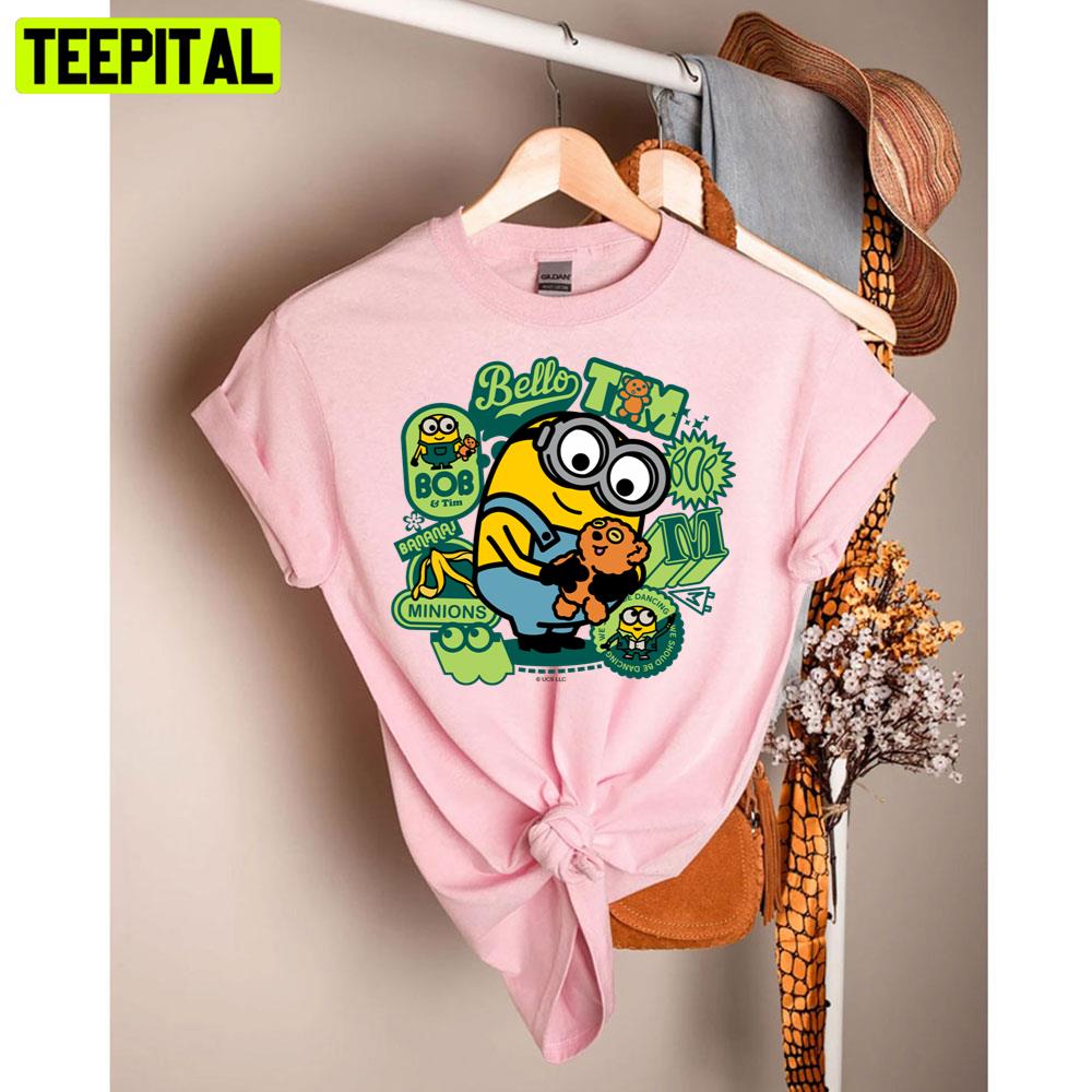 Minions The Rise Of Gru Bob Travel Patches Unisex T-Shirt Minions The Rise Of Gru Bob Travel Patches Unisex T-Shirt