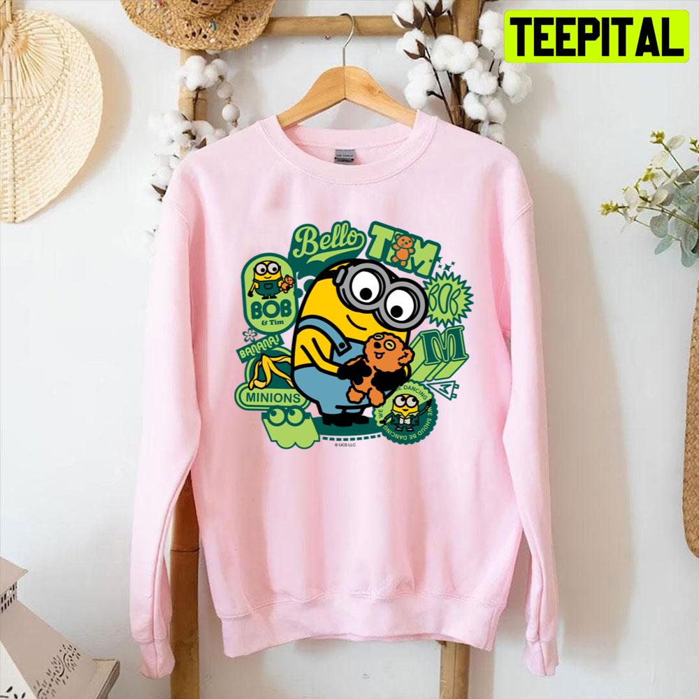 Minions The Rise Of Gru Bob Travel Patches Unisex T-Shirt Minions The Rise Of Gru Bob Travel Patches Unisex T-Shirt