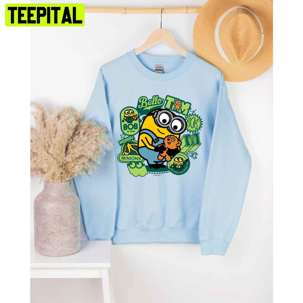 Minions The Rise Of Gru Bob Travel Patches Unisex T-Shirt Minions The Rise Of Gru Bob Travel Patches Unisex T-Shirt