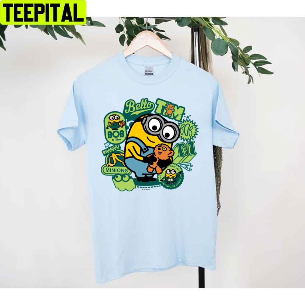 Minions The Rise Of Gru Bob Travel Patches Unisex T-Shirt Minions The Rise Of Gru Bob Travel Patches Unisex T-Shirt