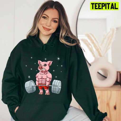 Pig Weightlifting Fitness Gym For Animal Lover Unisex T-Shirt