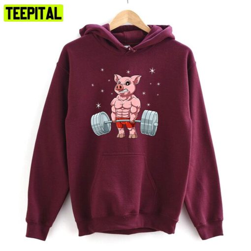 Pig Weightlifting Fitness Gym For Animal Lover Unisex T-Shirt