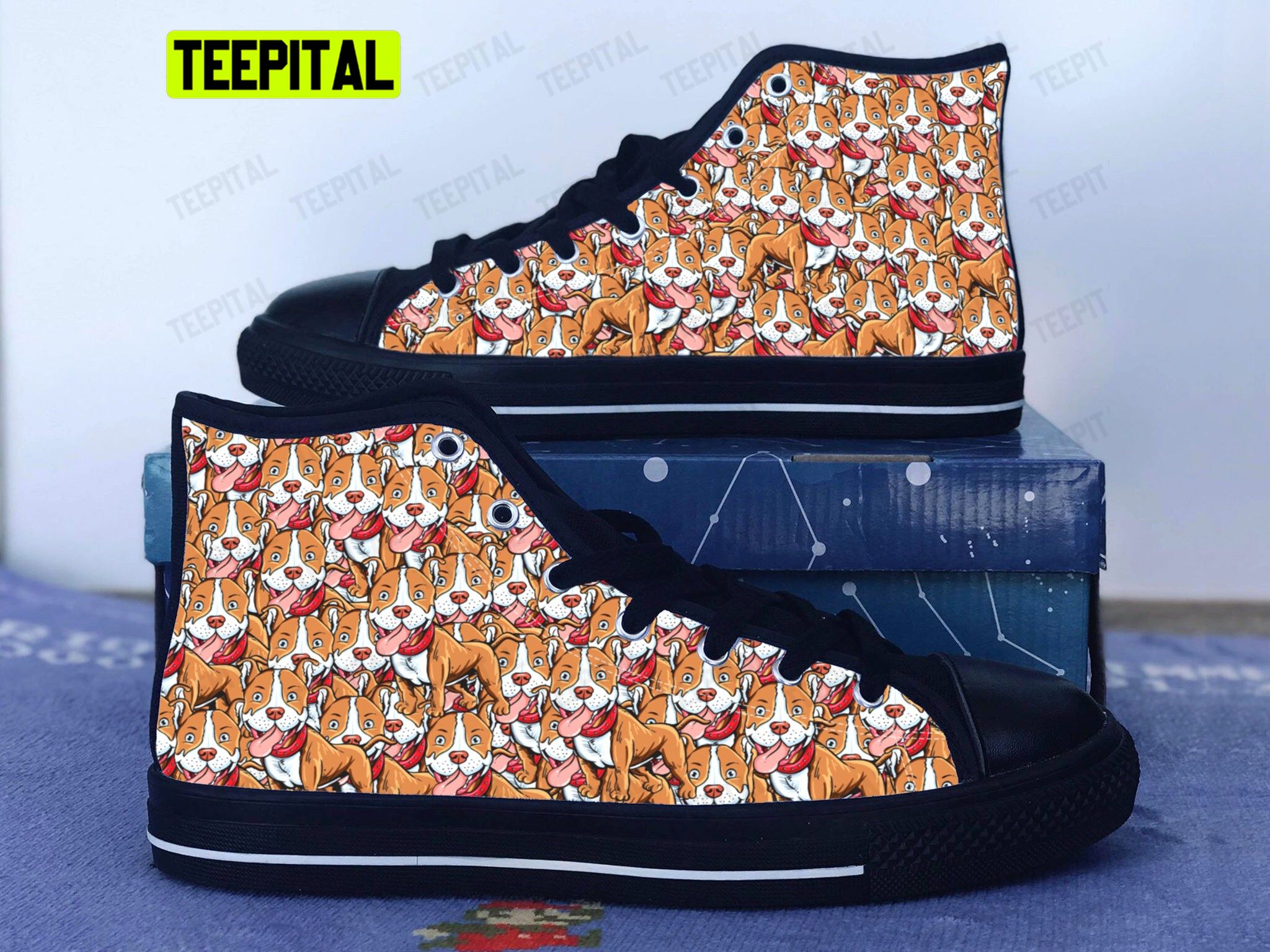 American Pit Bull Adults High Top Canvas Shoes American Pit Bull Adults High Top Canvas Shoes