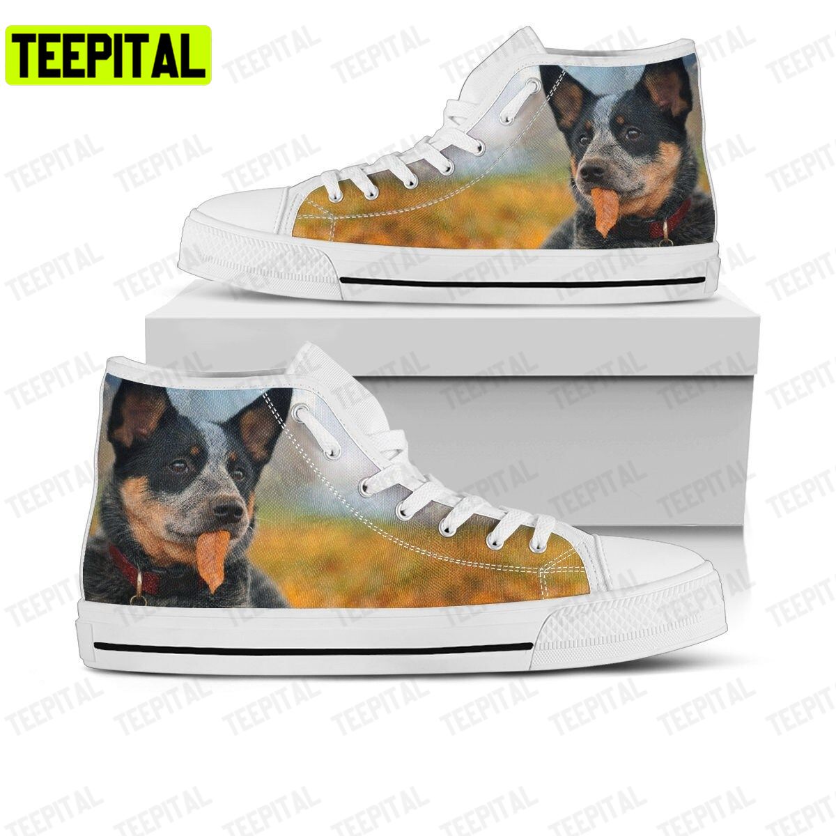 Australian Cattle Dog Adults High Top Canvas Shoes Australian Cattle Dog Adults High Top Canvas Shoes