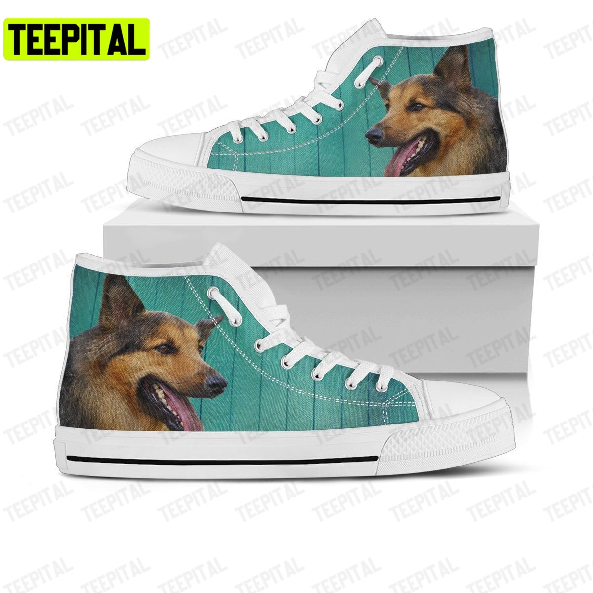 Australian Shepherd Adults High Top Canvas Shoes Australian Shepherd Adults High Top Canvas Shoes