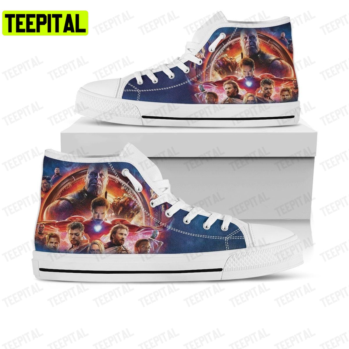 Avengers Style Adults High Top Canvas Shoes Avengers Style Adults High Top Canvas Shoes