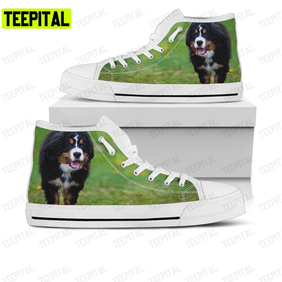 Bernese Mountain Dog Adults High Top Canvas Shoes Bernese Mountain Dog Adults High Top Canvas Shoes