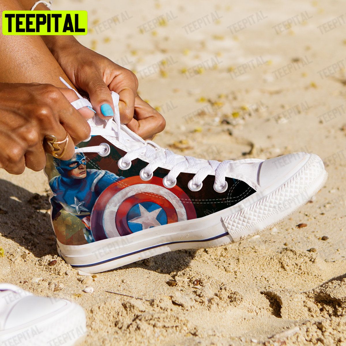 Captain America Adults High Top Canvas Shoes Captain America Adults High Top Canvas Shoes